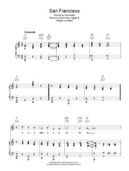 page one of San Francisco (Piano, Vocal & Guitar Chords)