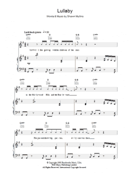 page one of Lullaby (Piano, Vocal & Guitar Chords)