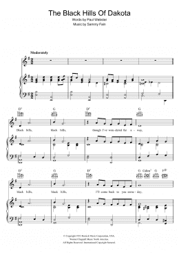 page one of The Black Hills Of Dakota (Piano, Vocal & Guitar Chords)