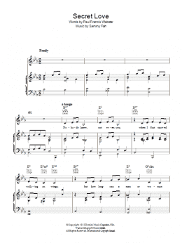 page one of Secret Love (Piano, Vocal & Guitar Chords)
