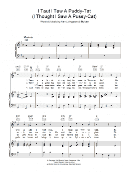 page one of I Taut I Taw A Puddy Tat (Piano, Vocal & Guitar Chords)