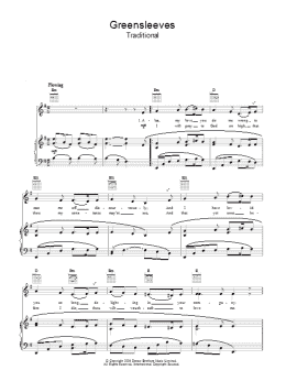 page one of Greensleeves (Piano, Vocal & Guitar Chords)