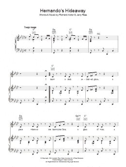 page one of Hernando's Hideaway (Piano, Vocal & Guitar Chords)