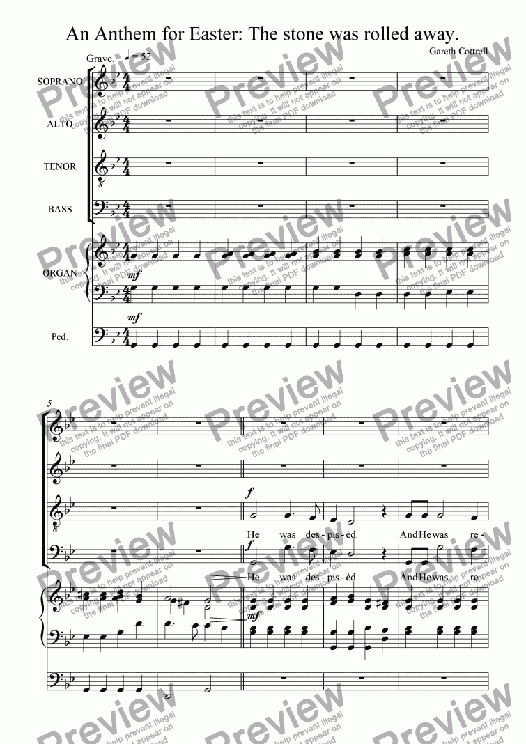 page one of An Anthem for Easter: The Stone was Rolled Away