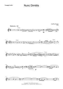 page one of Nunc Dimittis (theme from Tinker, Tailor, Soldier, Spy) (Lead Sheet / Fake Book)