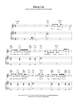 page one of Save Us (Piano, Vocal & Guitar Chords)
