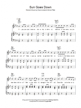 page one of Sun Goes Down (Piano, Vocal & Guitar Chords)