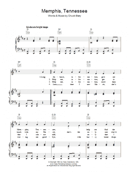 page one of Memphis Tennessee (Piano, Vocal & Guitar Chords)