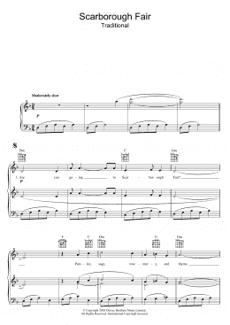 page one of Scarborough Fair (Piano, Vocal & Guitar Chords)
