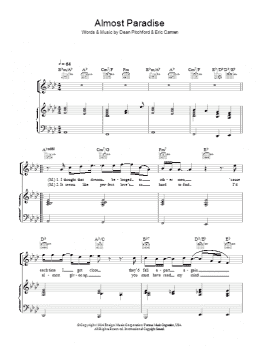 page one of Almost Paradise (Piano, Vocal & Guitar Chords)