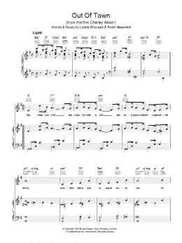 page one of Out Of Town (Piano, Vocal & Guitar Chords)