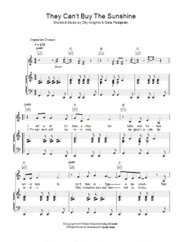 page one of They Can't Buy The Sunshine (Piano, Vocal & Guitar Chords)