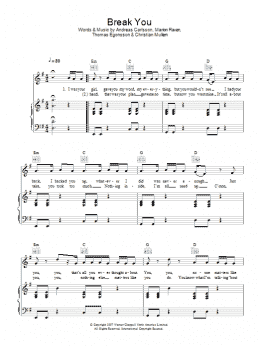 page one of Break You (Piano, Vocal & Guitar Chords)