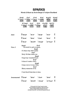 page one of Sparks (Guitar Chords/Lyrics)