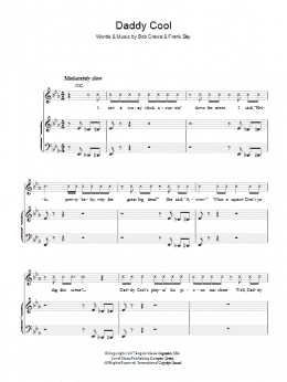 page one of Daddy Cool (Piano, Vocal & Guitar Chords)