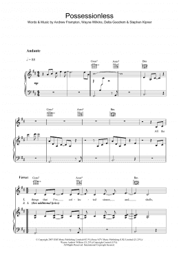page one of Possessionless (Piano, Vocal & Guitar Chords)