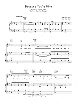 page one of Because You're Mine (Piano, Vocal & Guitar Chords)