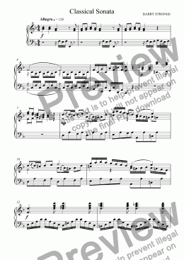 page one of Classical Sonata