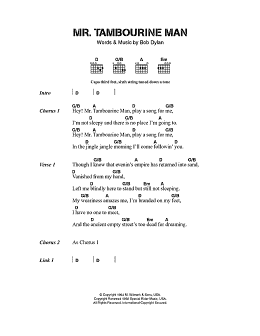 page one of Mr. Tambourine Man (Guitar Chords/Lyrics)