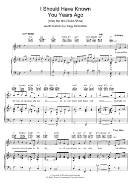 page one of I Should Have Known You Years Ago (Piano, Vocal & Guitar Chords)