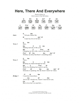 page one of Here, There And Everywhere (Guitar Chords/Lyrics)