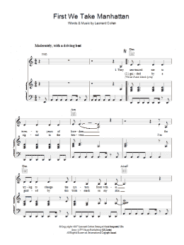 page one of First We Take Manhattan (Piano, Vocal & Guitar Chords)