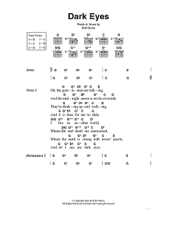 page one of Dark Eyes (Guitar Chords/Lyrics)