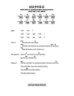 page one of The Dark Of The Matinee (Guitar Chords/Lyrics)