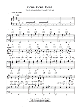 page one of Gone, Gone, Gone (Done Moved On) (Piano, Vocal & Guitar Chords)