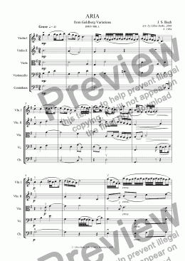 page one of Aria from Goldberg Variations, BWV 988, 1