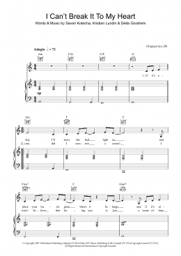page one of I Can't Break It To My Heart (Piano, Vocal & Guitar Chords)