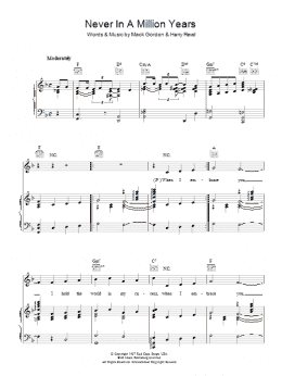 page one of Never In A Million Years (Piano, Vocal & Guitar Chords)