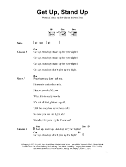 page one of Get Up Stand Up (Piano Chords/Lyrics)