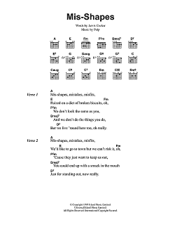 page one of Mis-shapes (Guitar Chords/Lyrics)