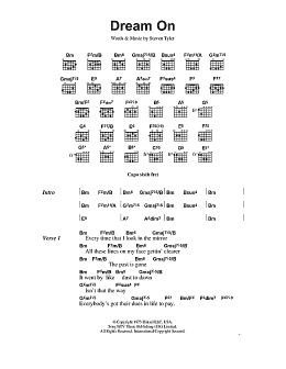 page one of Dream On (Guitar Chords/Lyrics)