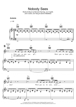 page one of Nobody Sees (Piano, Vocal & Guitar Chords)