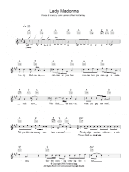 page one of Lady Madonna (Lead Sheet / Fake Book)