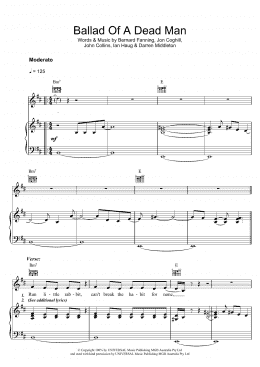 page one of Ballad Of A Dead Man (Piano, Vocal & Guitar Chords)