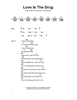 page one of Love Is The Drug (Guitar Chords/Lyrics)