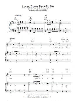 page one of Lover, Come Back To Me (Piano, Vocal & Guitar Chords)