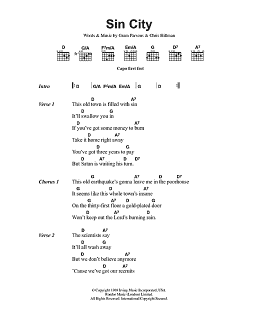 page one of Sin City (Guitar Chords/Lyrics)