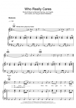 page one of Who Really Cares (Piano, Vocal & Guitar Chords)