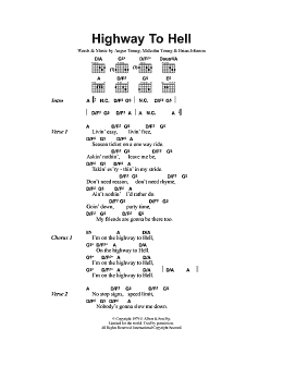 page one of Highway To Hell (Guitar Chords/Lyrics)