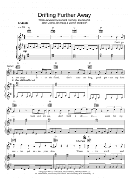 page one of Drifting Further Away (Piano, Vocal & Guitar Chords)