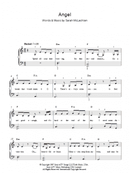page one of Angel (Easy Piano)