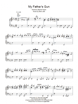 page one of My Father's Gun (Piano, Vocal & Guitar Chords)