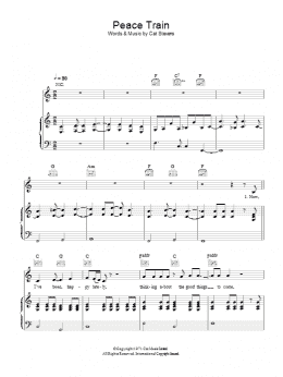 page one of Peace Train (Piano, Vocal & Guitar Chords)