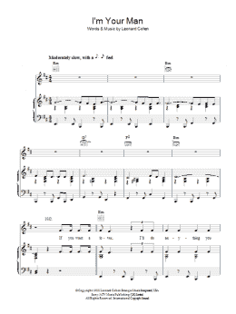 page one of I'm Your Man (Piano, Vocal & Guitar Chords)