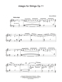 page one of Adagio For Strings Op.11 (Easy Piano)