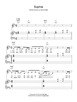 page one of Sophia (Piano, Vocal & Guitar Chords)